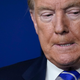 President Donald Trump at the White House on April 23, 2020, while giving an absolutely unhinged rant about the coronavirus pandemic.